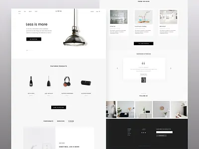LINIA landing page design flat minimal typography ui vector web