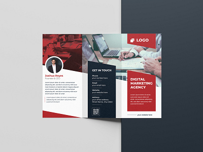 Digital Marketing Trifold Brochure With Red Color business trifold trifold brochure trifold brochure design trifold brochure template trifold brochures trifold design