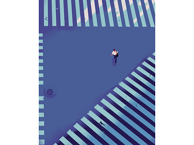 Make your own path alone book cover book cover design character city cityscape crossroads illustration japan man night roads roadside