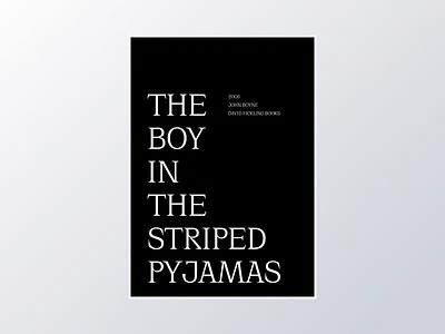 Book cover "The boy in the striped pyjamas" book book cover book covers cover design illustration minimal typo typography ui