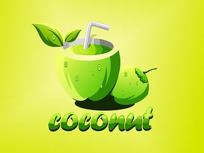 coconut logo app branding coreldraw design design art ilustration ilustrator logo sketch vector