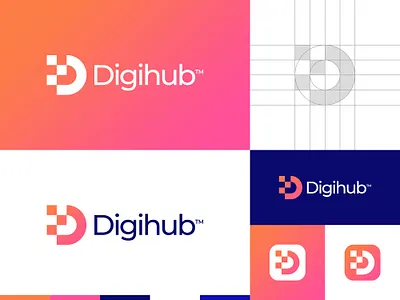 Digital D Letter Logo abstract branding buy logo clean d letter d logo digital logo gennady savinov logo design geometric gradient logo logo design logo designs minimalistic minimalistic logo modern symmetric