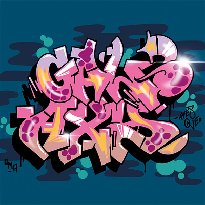 Who Dat? Galaxy! design graff graffiti handlettering illustration lettering logo procreate typography