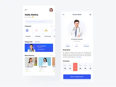 Medical App Design app application blue dentist design doctor health hospital medical medicine neurology nurse ui ui design ux