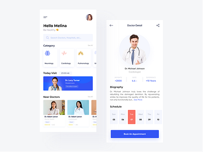 Medical App Design app application blue dentist design doctor health hospital medical medicine neurology nurse ui ui design ux