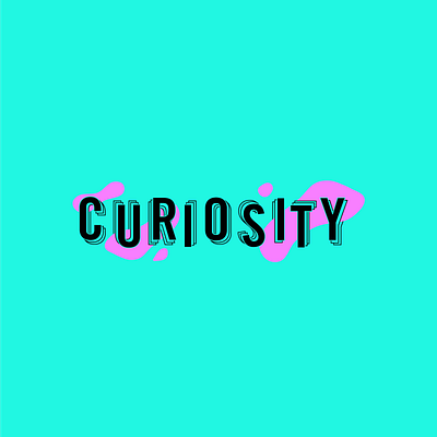 Curiosity 90s adobe illustrator blog graphic bold colorful curiosity custom design digital banner funky graphic design green groovy illustration purple turquoise type type art type design