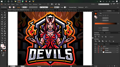 Devils girl esport mascot logo design branding design devil esport esports game design graphic design illustration logo mascot logo succubus