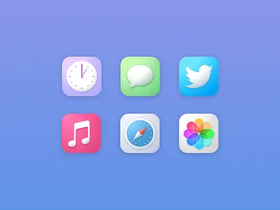 Gummy iOS14 🌈 3d app icon clock colorful figma homescreen icons ios app ios14 ios14icons messages music photos safari twitter