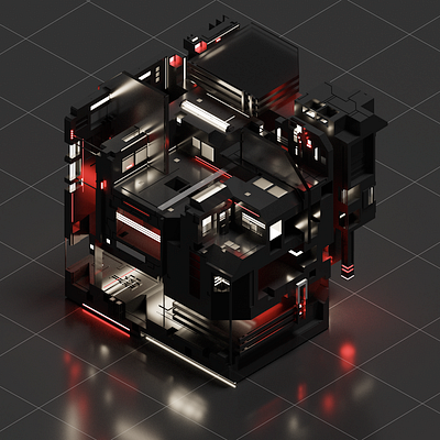 Mecha Cube 3d 3d art voxel voxel art voxelart voxels