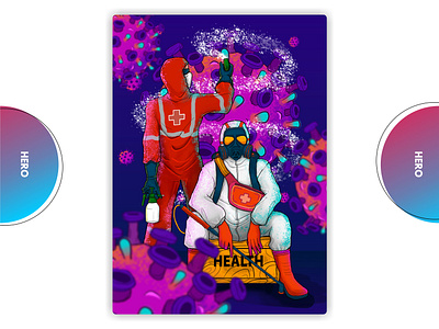 pandemic hero colorful corona coronavirus design hero illustration viruses