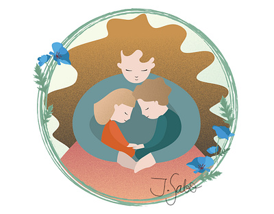 Mother boyillustration character design characterdesign children book illustration childrens illustration flat design flat illustration girl character girl illustration illustration illustrator illustrator cc mother