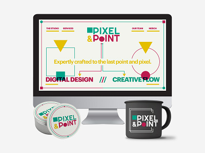 Pixel and Point Design Studio Geometric Theme Branding branding branding concept design geometric design modern web design vector web web design