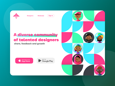 Design community | website landing page. 100 2d 3d dailyui dailyuichallenge design dribbble illustraion illustration landingpage minimal typography ui design uidesign uiux vector website