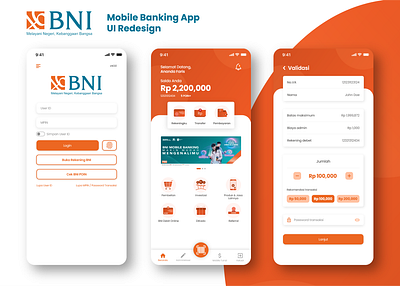 BNI Mobile Banking UI Redesign design ui ux