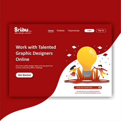 Landing Page Sribu.com clean design design flatdesign landing page