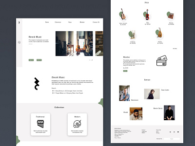 Landing Page UI Store Music design icon junior designer minimal typography ui web website website concept website design websites