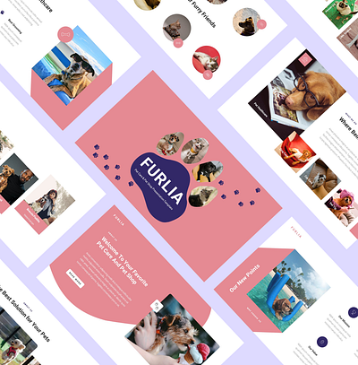 Furlia – Pet Care & Pet Shop Google Slides Template animal background business care cat dog domestic food pet puppy retail shop store zoo
