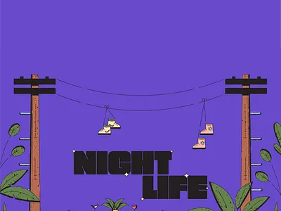 Night Life 2d adobe illustrator art character design characterdesign clean design digital art flat graphic graphic design illustration illustrator minimal sketch typography vector