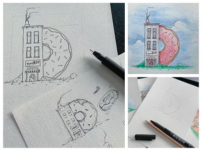D - 2020 36dayoftype cloud dhultin donut house hultin illustration pink type typography