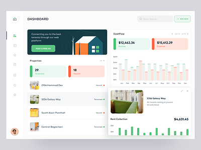 Property Management Web App buy cashflow dashboard home property management property owner real estate rent sell tenants web design webapp