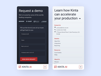 Artificial Intelligence Contact Page artificialintelligence contact forms marketing site saas startup