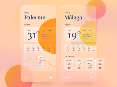 Weather App app big sur colorfull forecast glass glassmorphism gradient ios mobile app mobile ui sun uidesign ux weather weather app