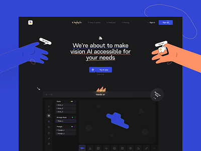 Q-S — Pages blue clean corporate dark design illustration illustrative ui ux web