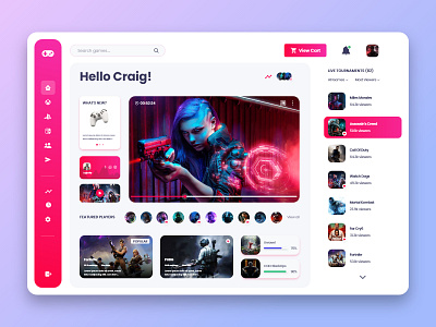 Live Game Streaming Platform adobe adobe xd adobexd cyberpunk2077 design figma game game art gamers ps5 quarantine streaming streaming app ui ui design user interface web app webdesign xbox xd