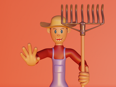 3d illustration - the farmer 3d 3d art 3dmodel 3dsmax 3dvisualization art blender blender 3d character color design designgraphic farmer graphic illustration octane render ui uidesign uiux