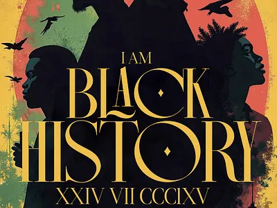 I am Black History Concept Poster art direction black history graphic design typography