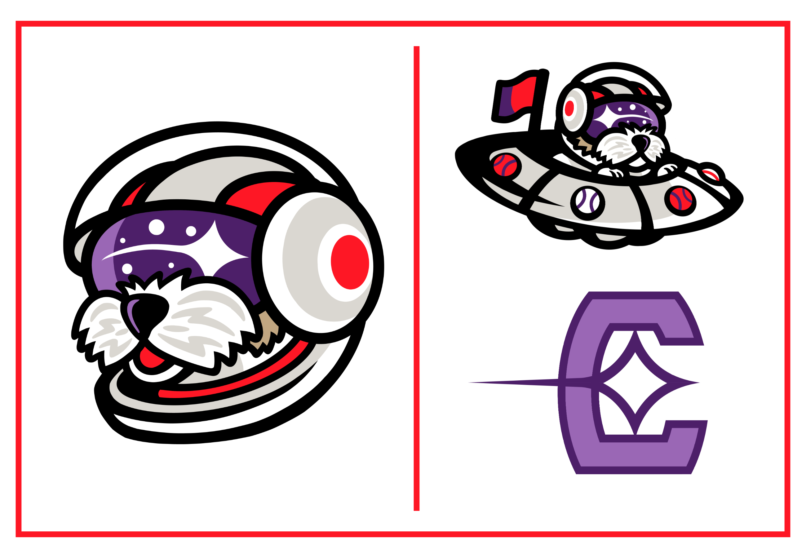 Cosmonauts Logo Suite astronaut baseball dog graphic design logos space