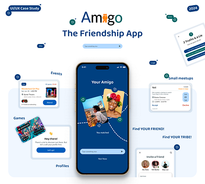 The Friendship App app branding dailyui design figma logo social ui uiux design ux