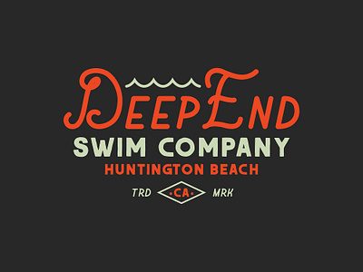 Deep End - Swim Co Apparel Design adventure apparel branding branding design california distressed distressedunrest goodtype hand drawn handmade lettering swim vector vintage vintage design vintage logo vintage type vintage typography