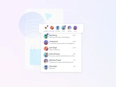 Chat notifications app chart clean illustration interface message notification product ui user