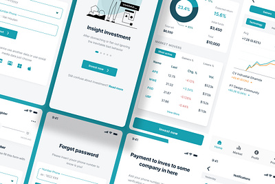 Invest Men - Investment Mobile App UI kit Figma application bank business concept finance graph growth investment mobile money profit saving template ui web