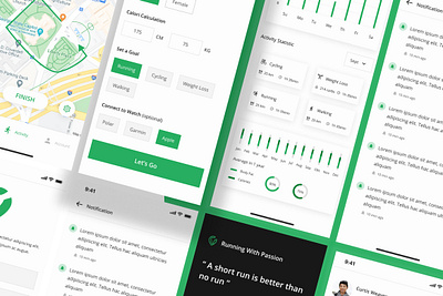 Faster - Running Mobile App UI kit Figma application excercise fitness health jogging lifestyle marathon mobile run sport sprint template training ui web