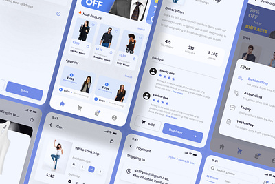 Avenir - Shopping Mobile App UI kit Figma app buy discount fashion mall mobile money online sale shop store template ui web woman