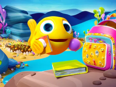 MiniMini | Everyday mischiefs 3d character children fish kid kids yumekon