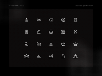 Iconuioo - Places and Buildings adobe xd icons bridge editable icons figma figma icons icon icon design icon set iconography icons icons pack icons set line icons minimal icons places premium icons sketch sketch icons stroke icons xd icons