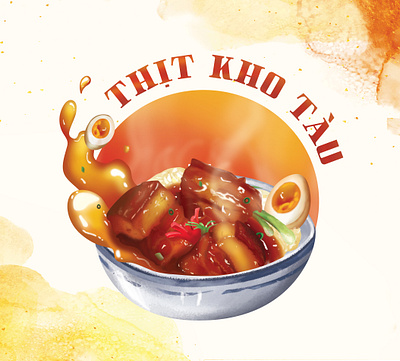 THỊT KHO TÀU food illustration new year vietnam