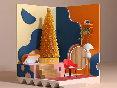 2020 3d architecture c4d cgi design geometric graphics illustration render set