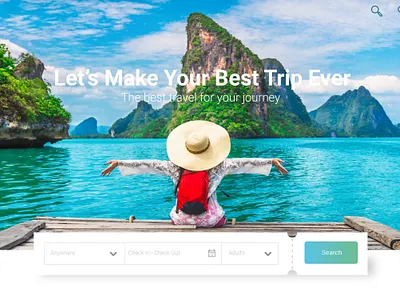 Travel Landing Page booking checkin checkout design journey landing page landingpage landscape search travel travell trip uxui view