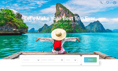 Travel Landing Page booking checkin checkout design journey landing page landingpage landscape search travel travell trip uxui view