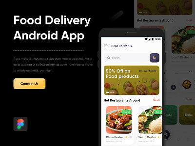 Food Delivery App 2020 design android app design figma flat food home screen icon minimal uidesign uiuxdesign