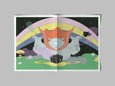 Magical Cat – Perfect Harmony cat chillout design harmony illustration magic pastel colors relaxing universe vector