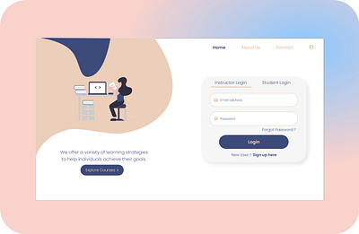 Login Page adobe xd course courses design elearning elearning courses learn learning app learning platform login login form login page minimal ui web