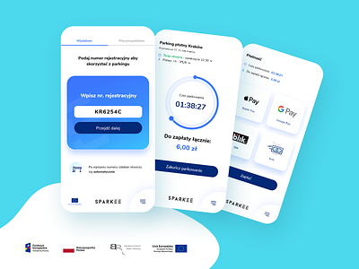 Sparkee - parking app app application business car clean interface map mobile parking parking app pay payment phone timer traffic ui ui design uiux ux