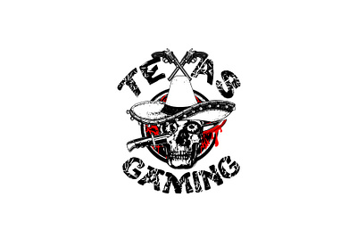 Texas Gaming bleeding blood gaming gun horror logo skull logo texas