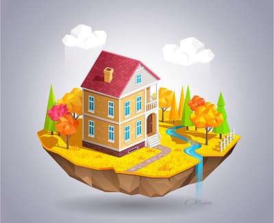 a cute house 3d adobe illustrator branding cartoon design garden house icon icons illustration vector