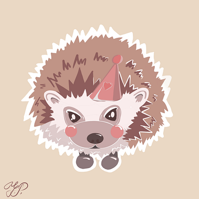 Hedgehog in Vektor-Imitation beige hedgehog illustration logo raster raster illustration raster to vector vector illustration vektor